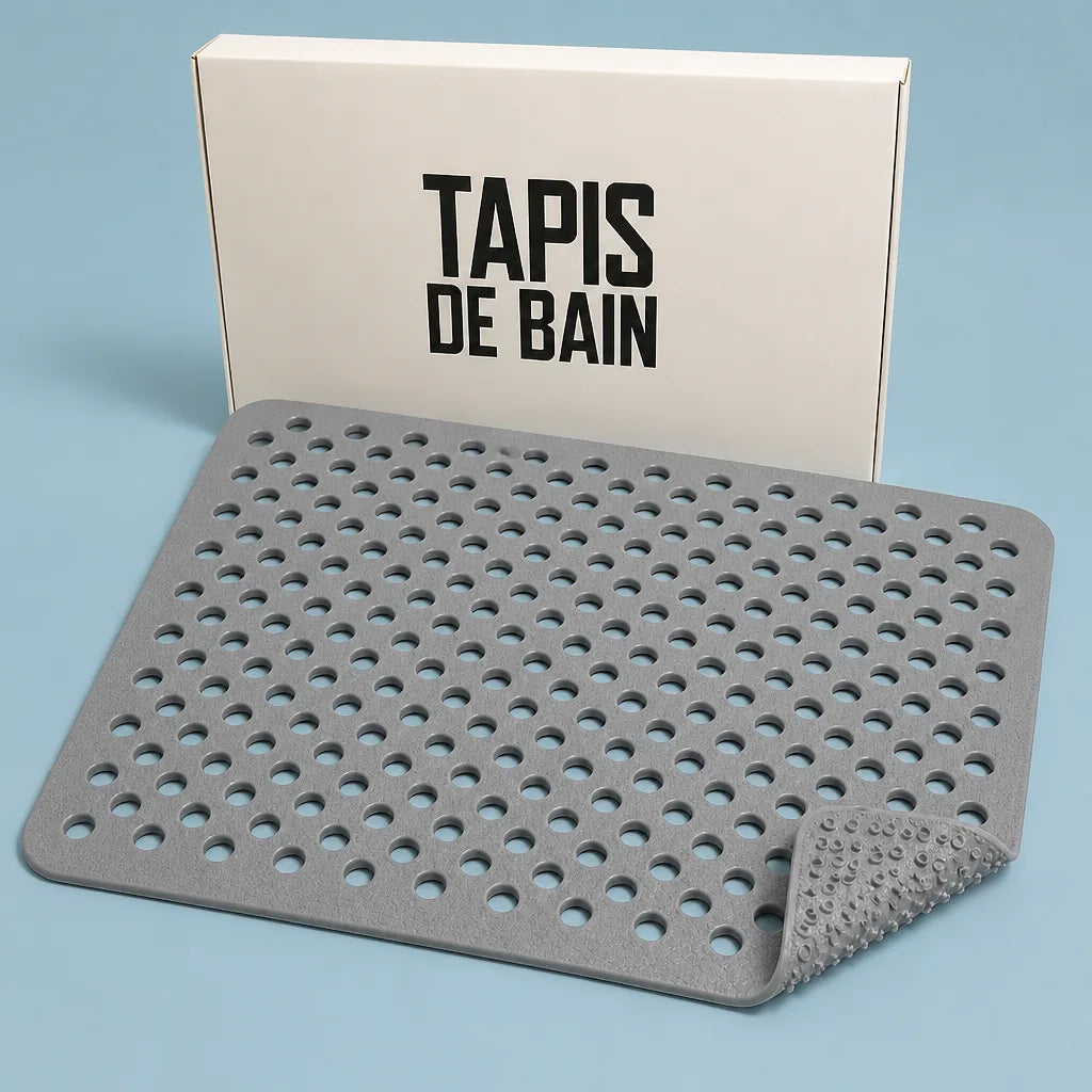 Tapis De Bains Antidérapant En 90 Cm Gris Argenté