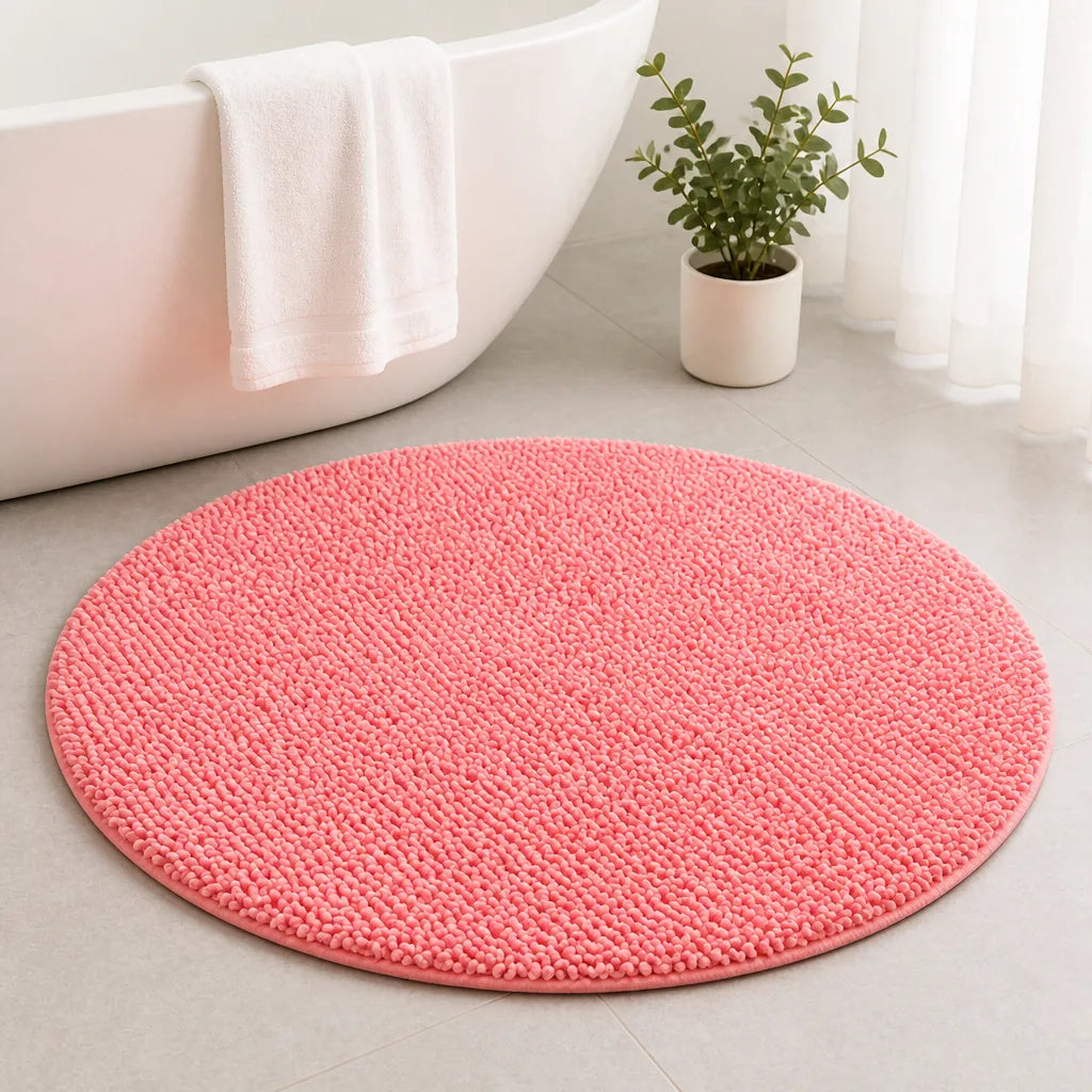 tapis rond salle de bain