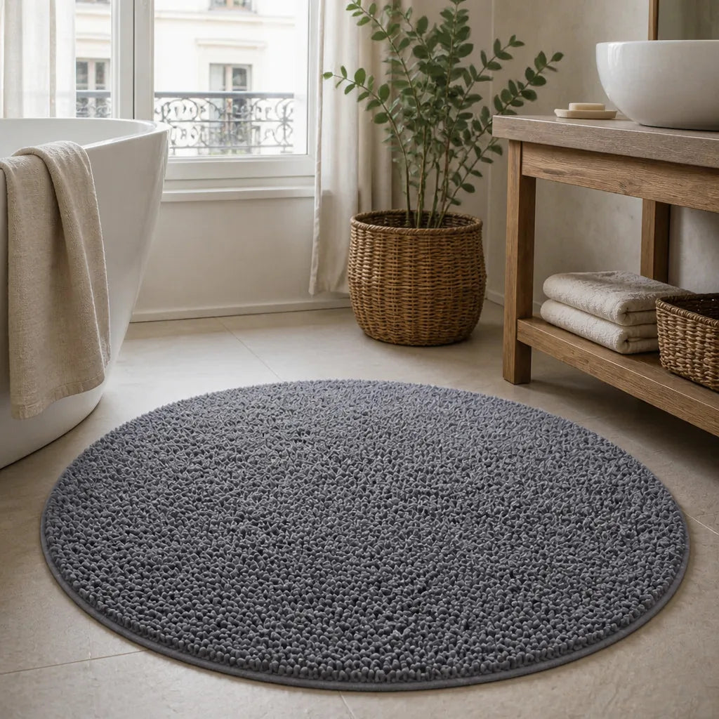 tapis rond salle de bain