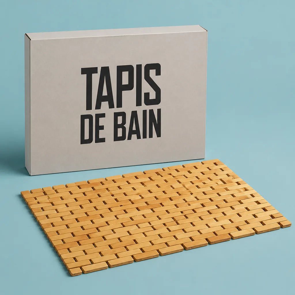 Tapis Salle De Bain Bambou Et Galet