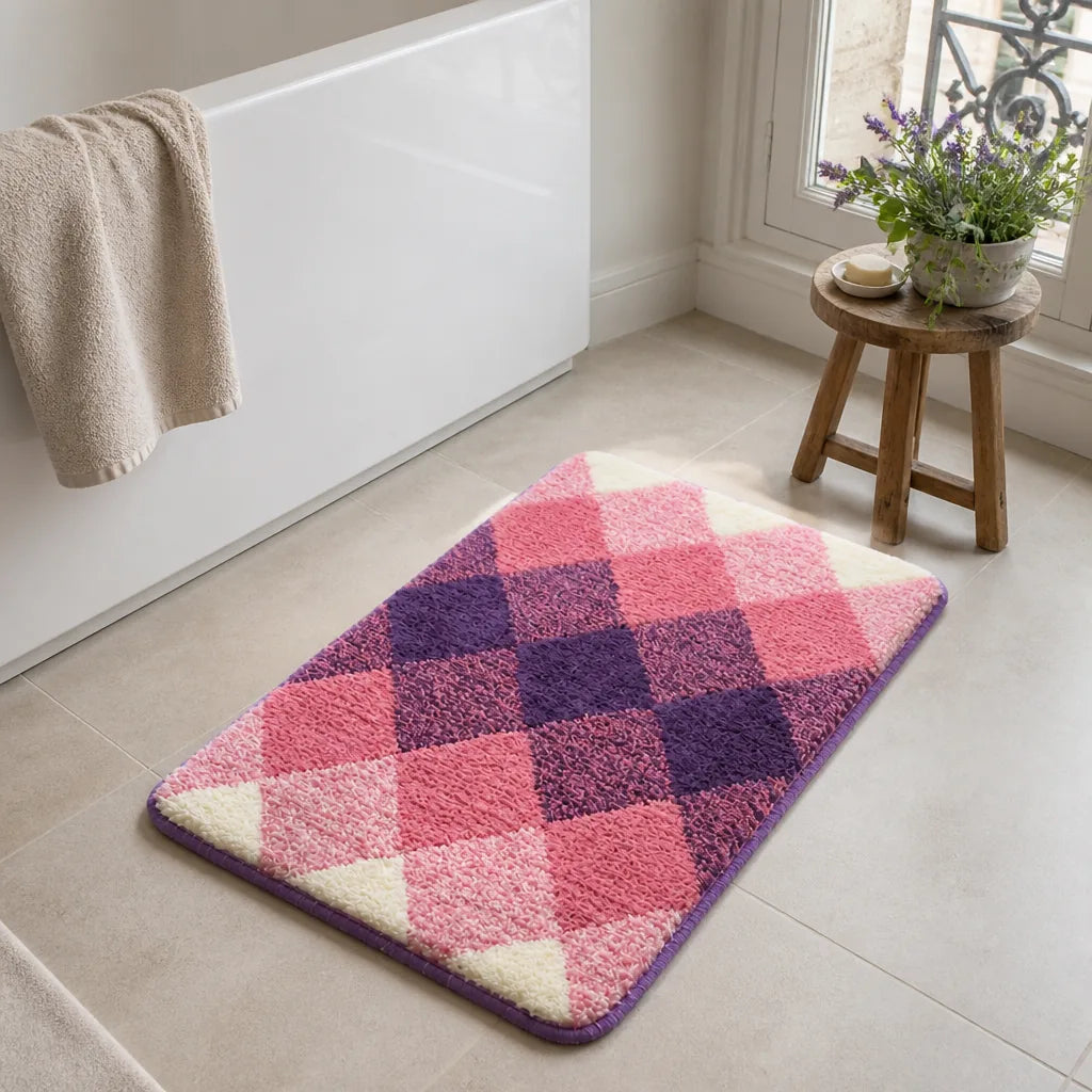 Tapis salle de bain coloré