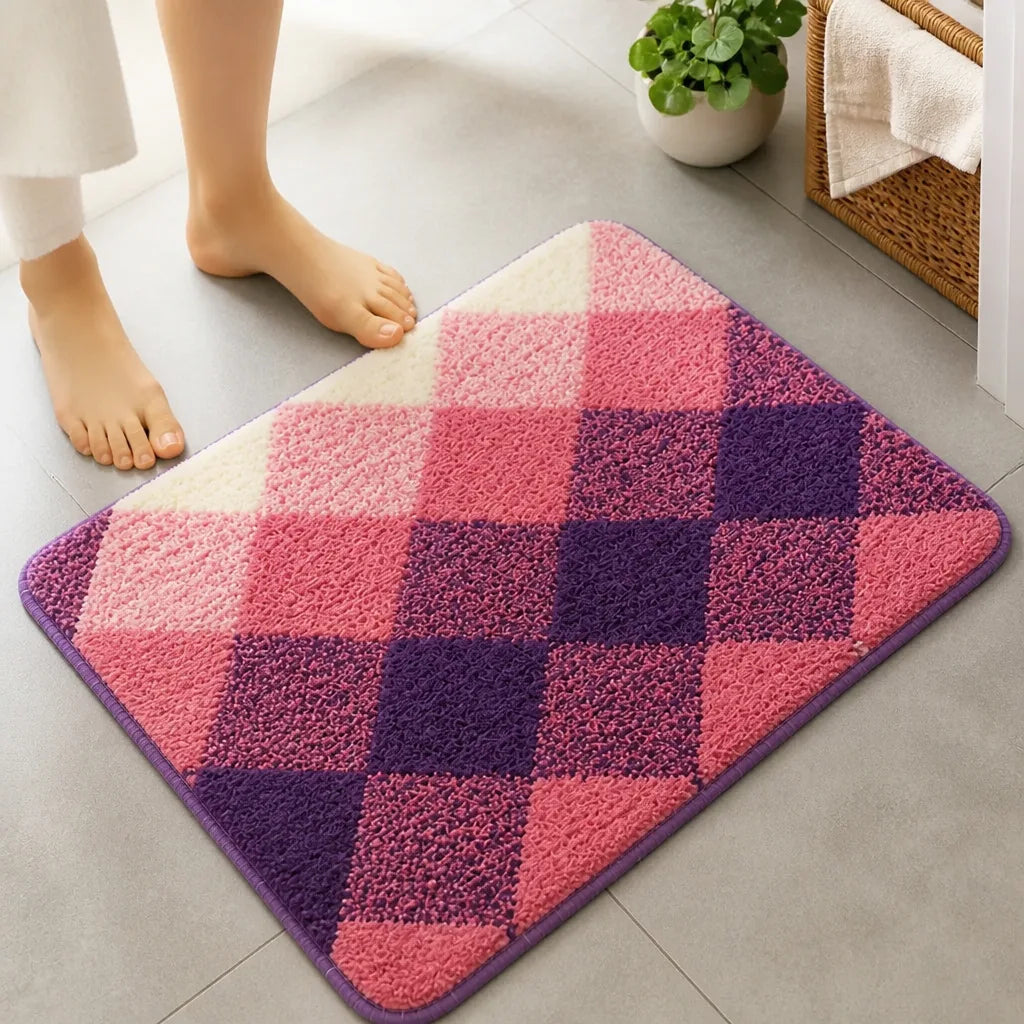Tapis salle de bain coloré