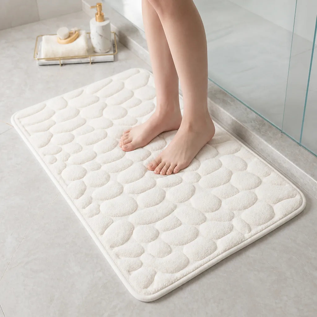 Tapis salle de bain galet