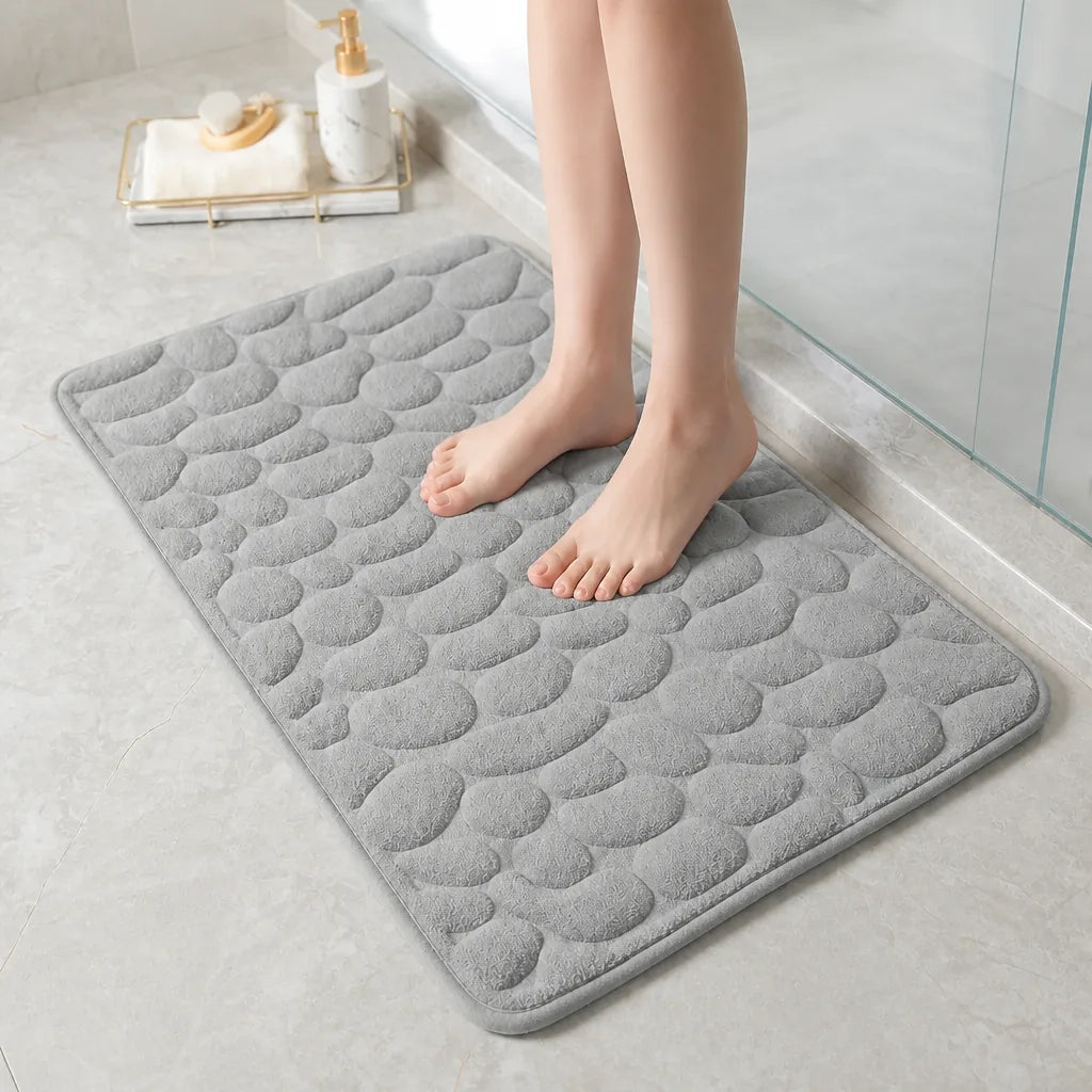 Tapis salle de bain galet
