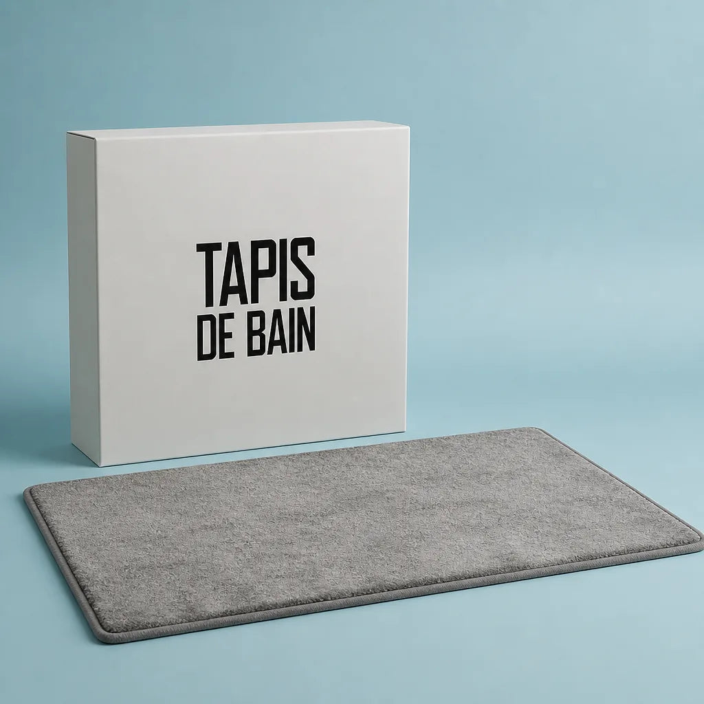 Tapis Salle De Bain Imitation Bambou Gris