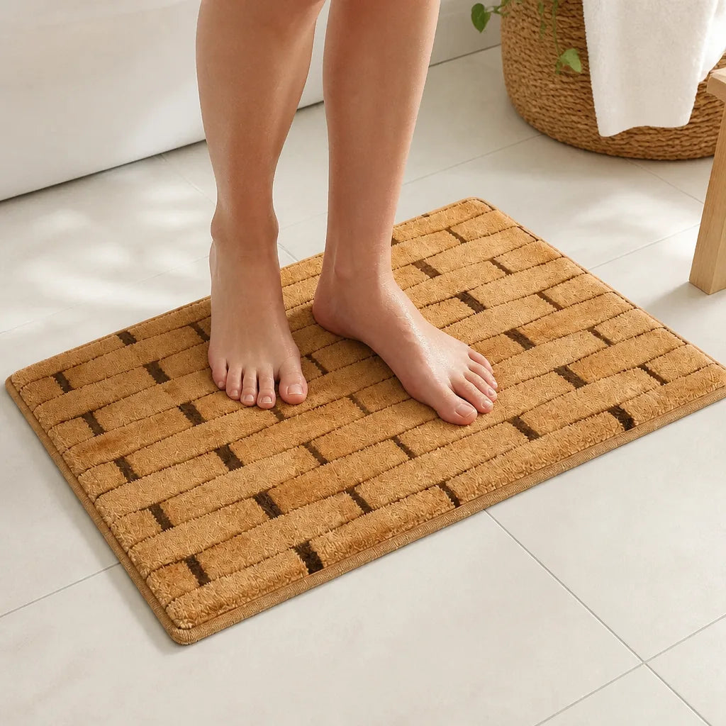 Tapis Salle De Bain Imprime Bambou