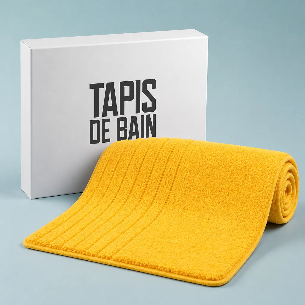 Tapis salle de bain jaune tapis de bain