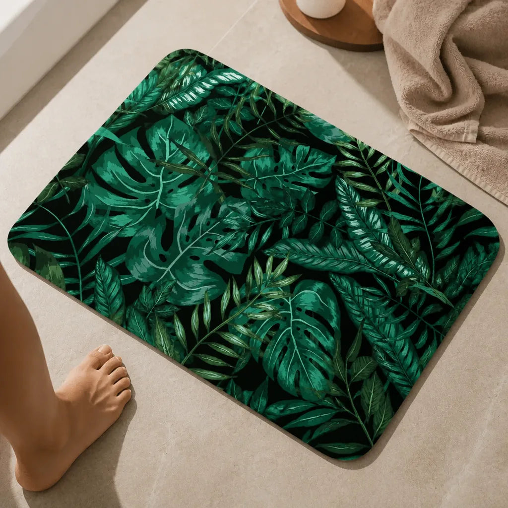 Tapis salle de bain jungle