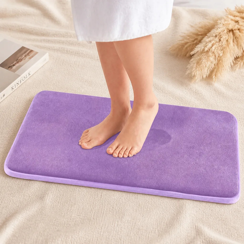 Tapis salle de bain mauve