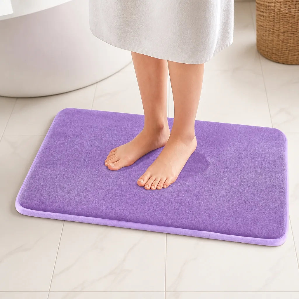 Tapis salle de bain mauve