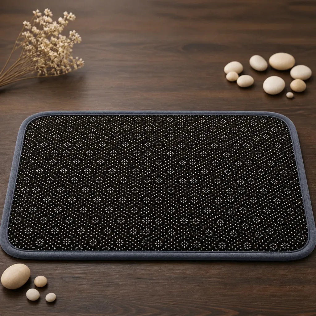 Tapis salle de bain noir