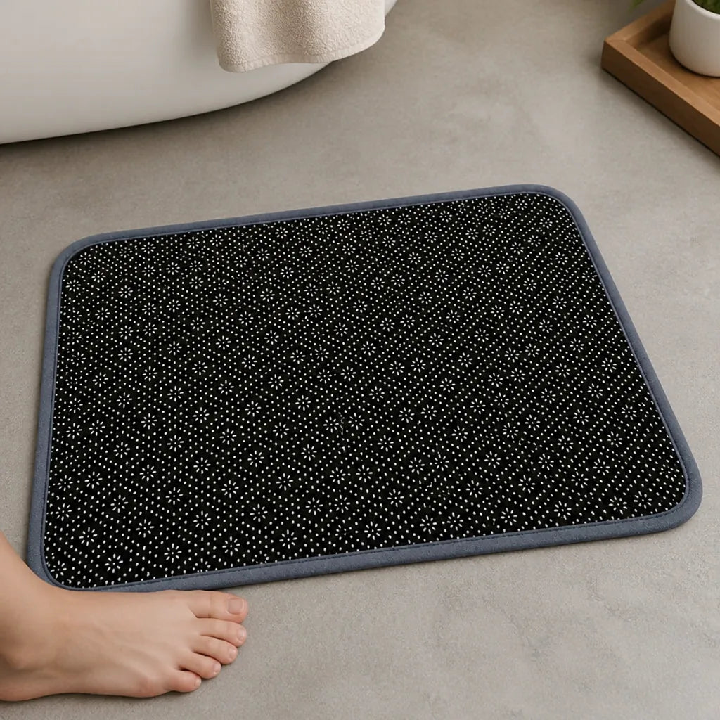Tapis salle de bain noir