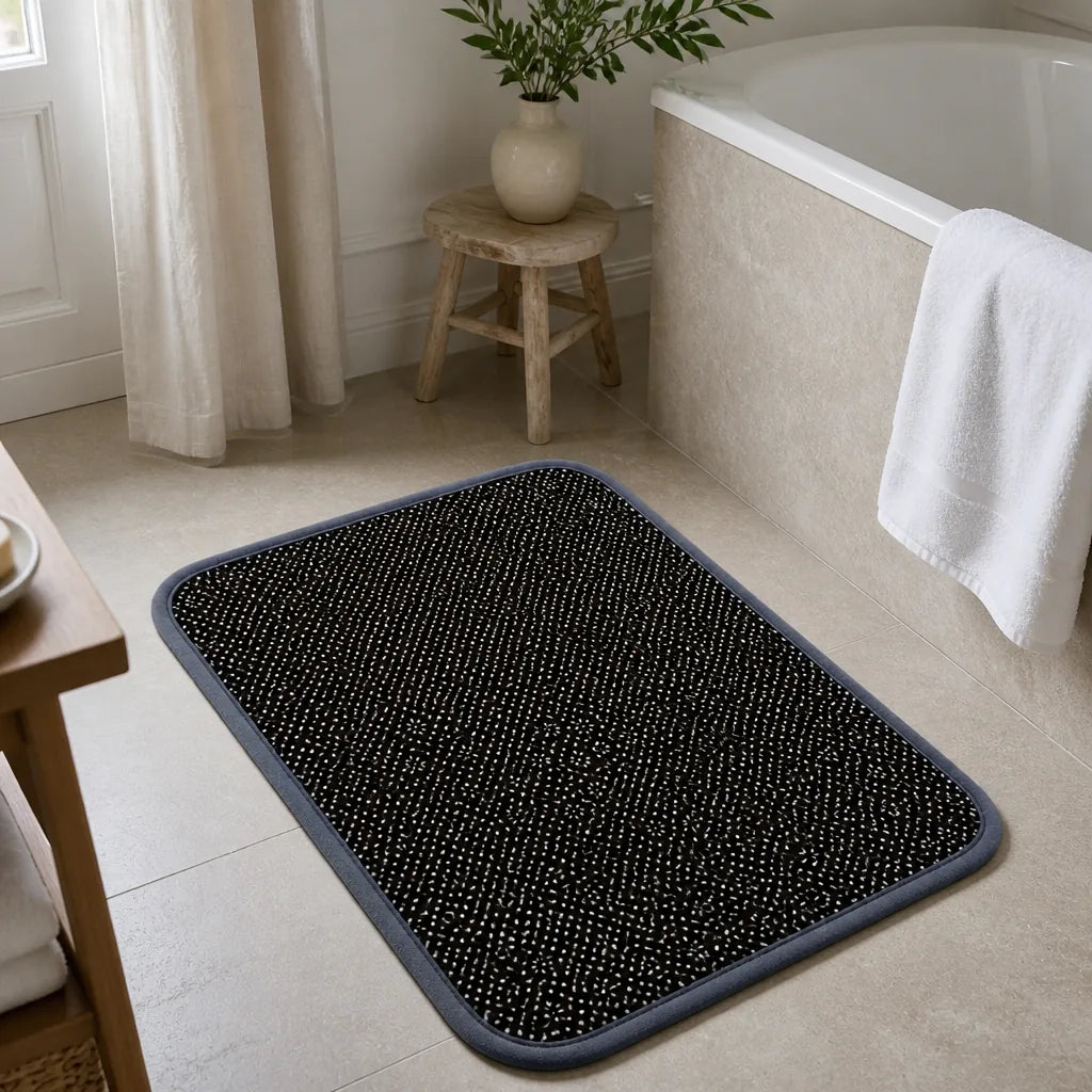 Tapis salle de bain noir