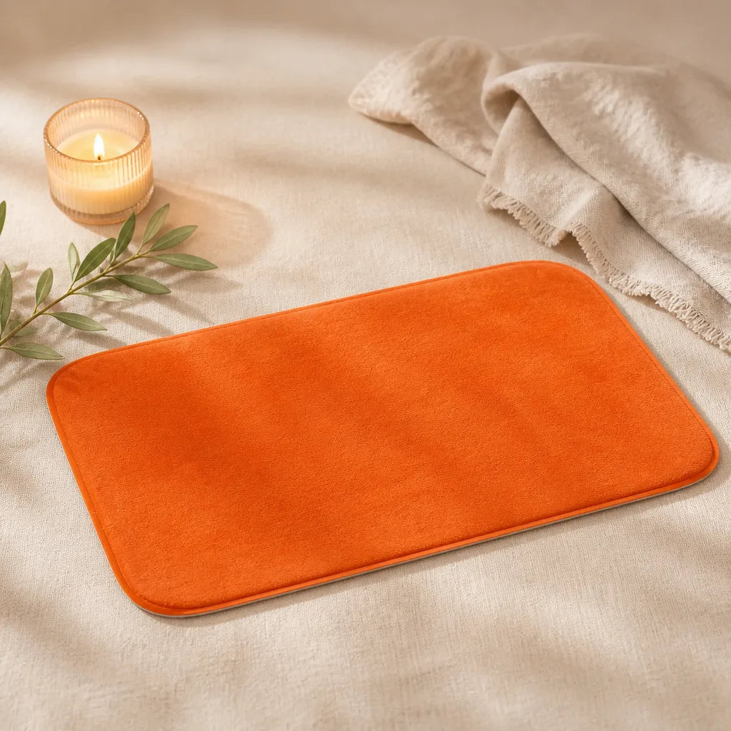 Tapis salle de bain orange