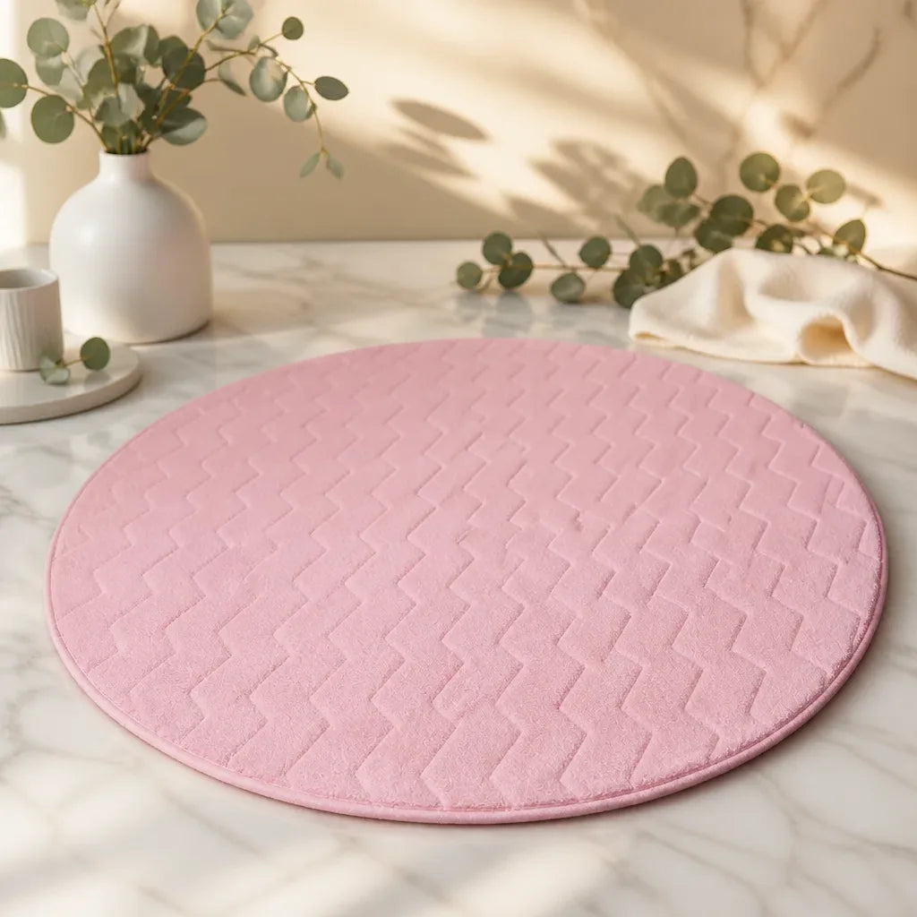 Tapis salle de bain rond 100 cm