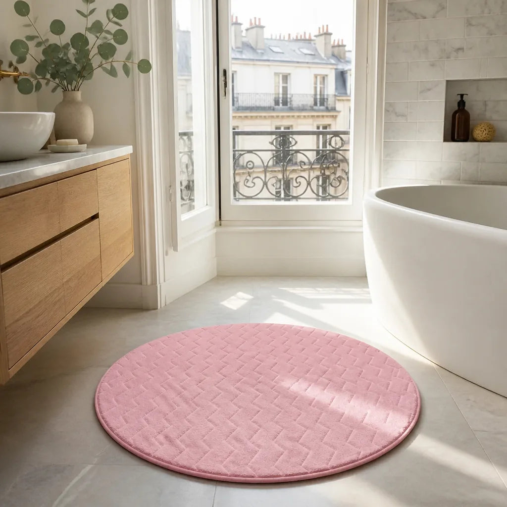Tapis salle de bain rond 100 cm