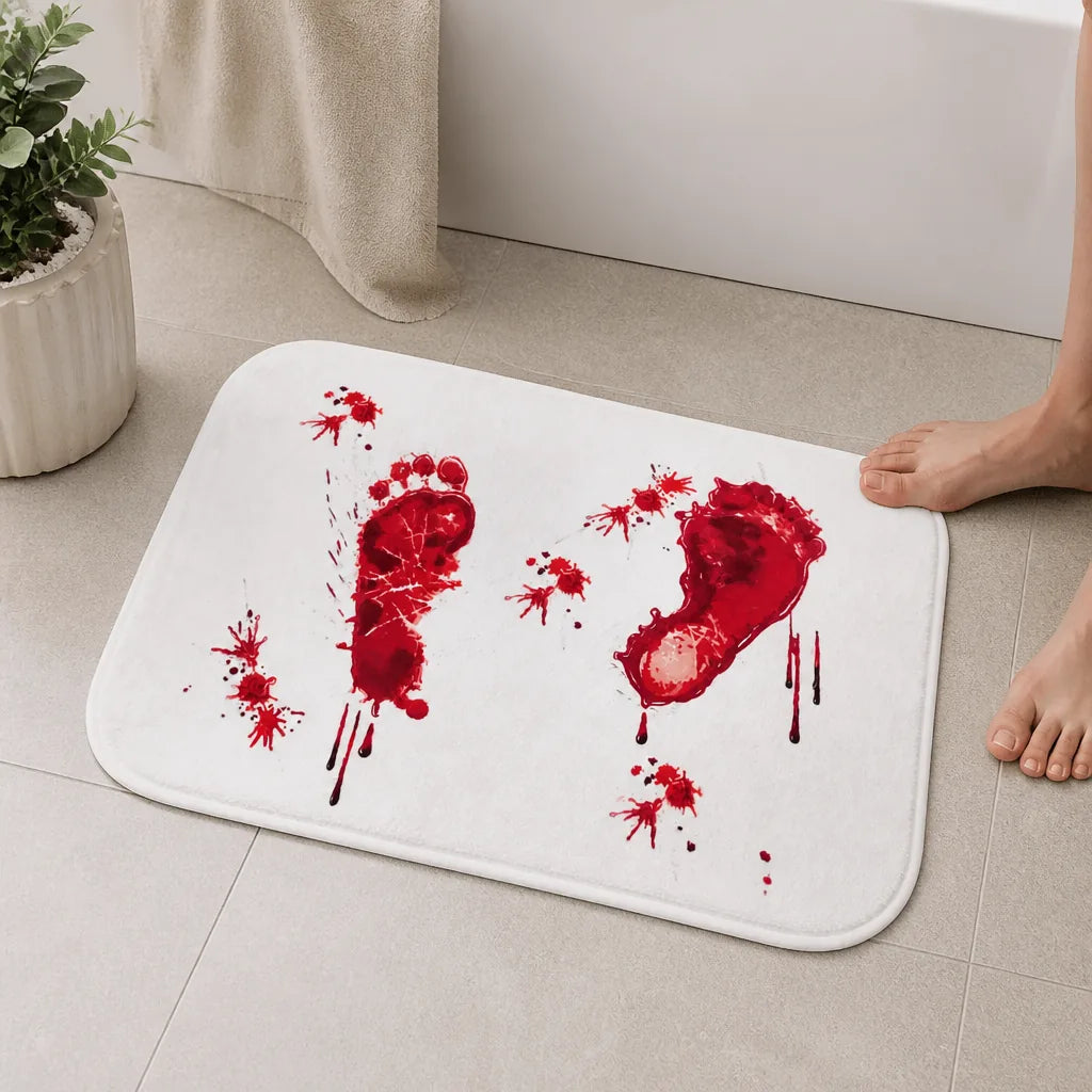 Tapis salle de bain sang