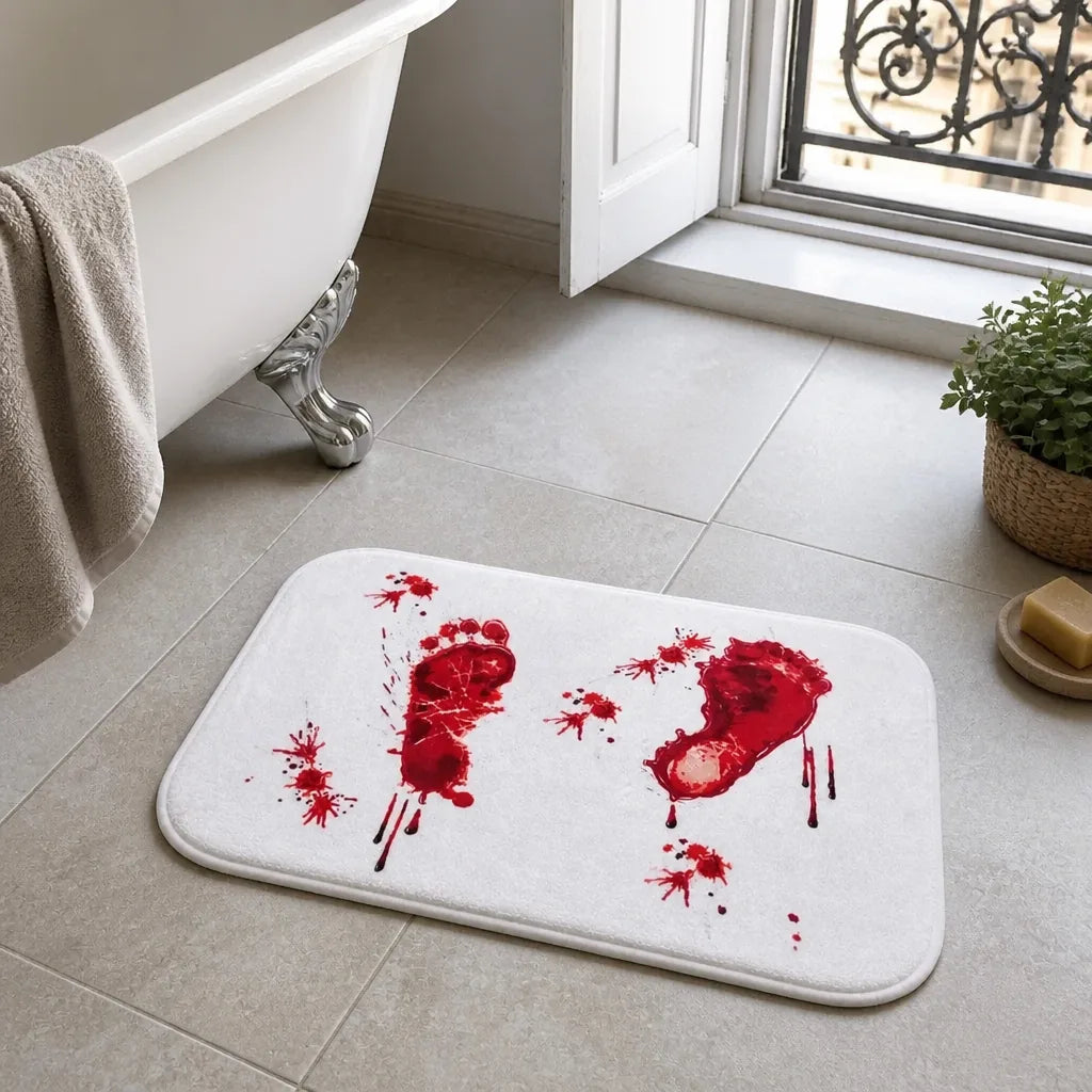 Tapis salle de bain sang