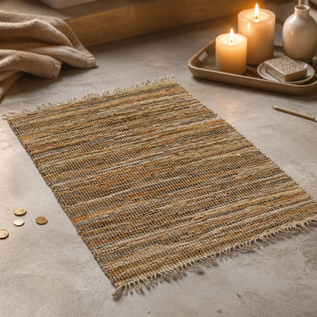 Tapis salle de bain tressé