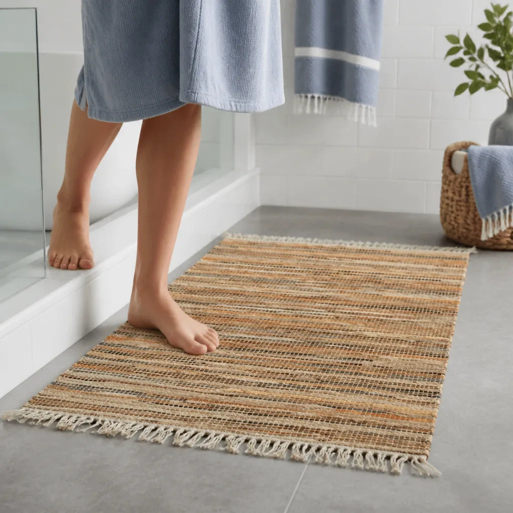 Tapis salle de bain tressé