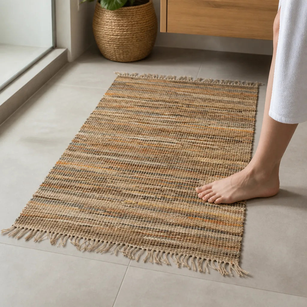 Tapis salle de bain tressé