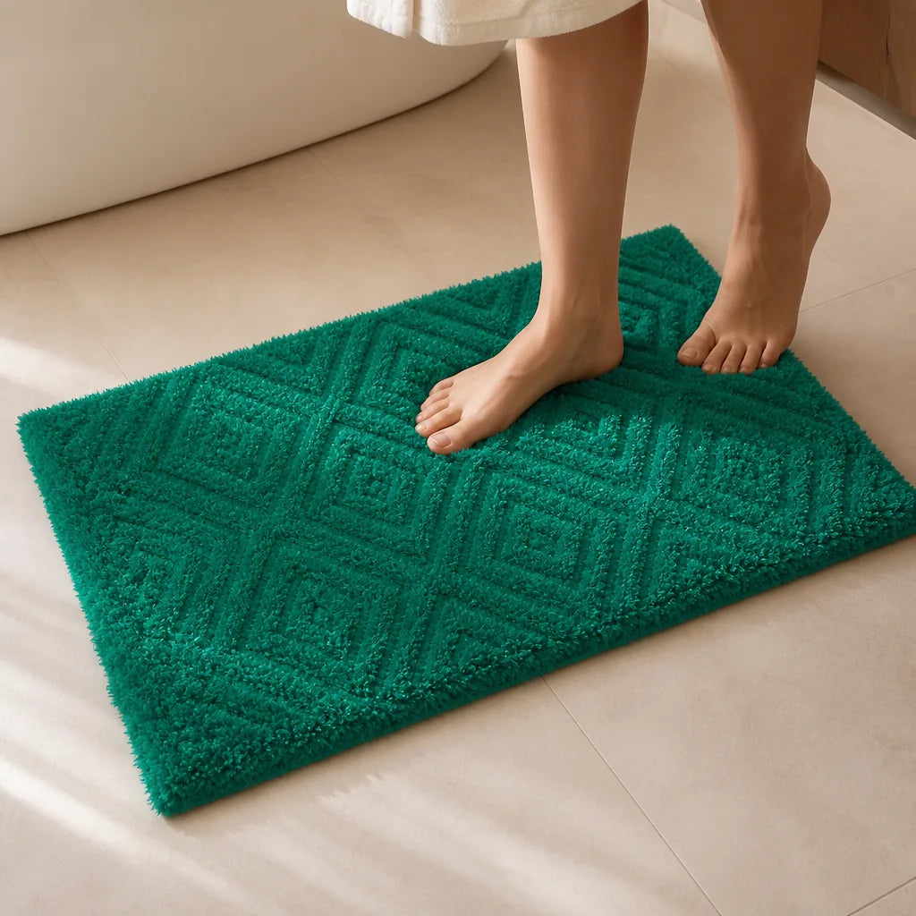 tapis-salle-de-bain-vert-emeraude