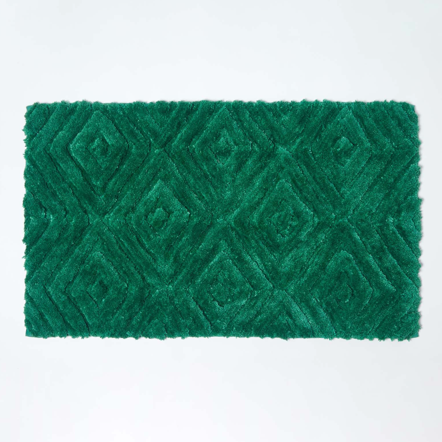 Tapis salle de bain vert emeraude